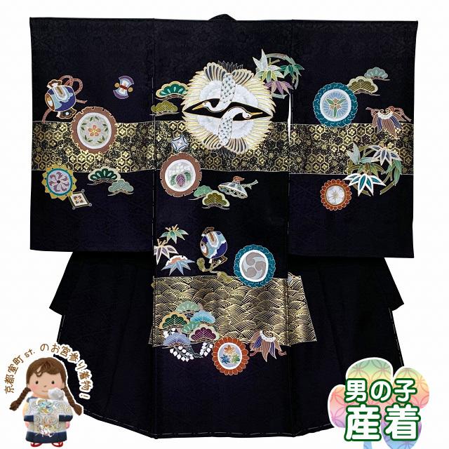 お宮参り 男の子 着物 正絹 日本製 金駒刺繍 赤ちゃんのお祝い着 （初