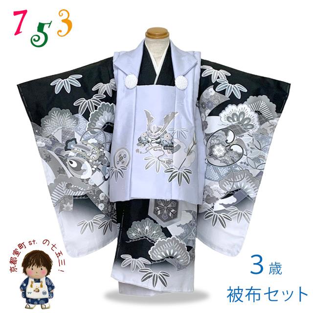 27. 3歳　七五三　鷹と花模様 黒 27. 3歳 七五三 鷹と花模様 黒 七五三 着物 男の子 3歳 ブランド 羽織