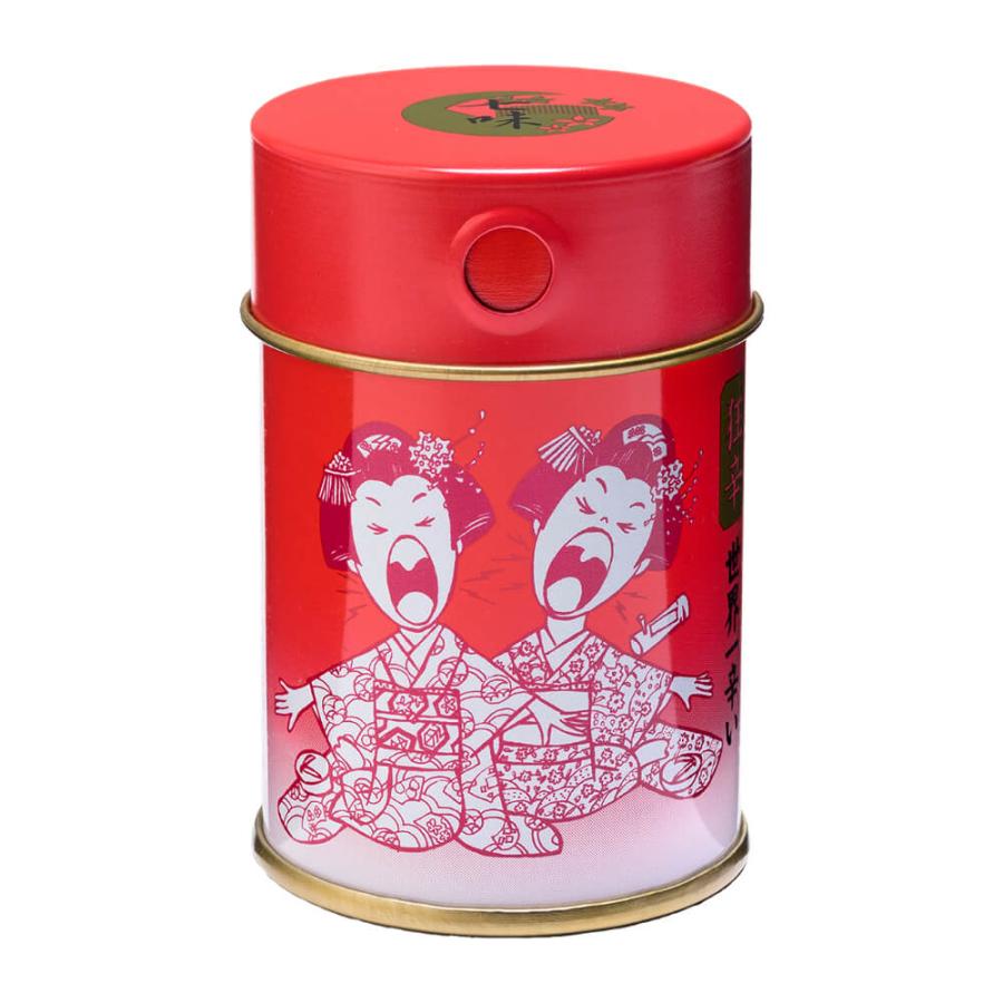 七味唐辛子 調味料入れ 赤キャップ 公式 舞妓はんひぃ〜ひぃ〜 七味唐辛子・缶 | おちゃのこさいさい 京都
