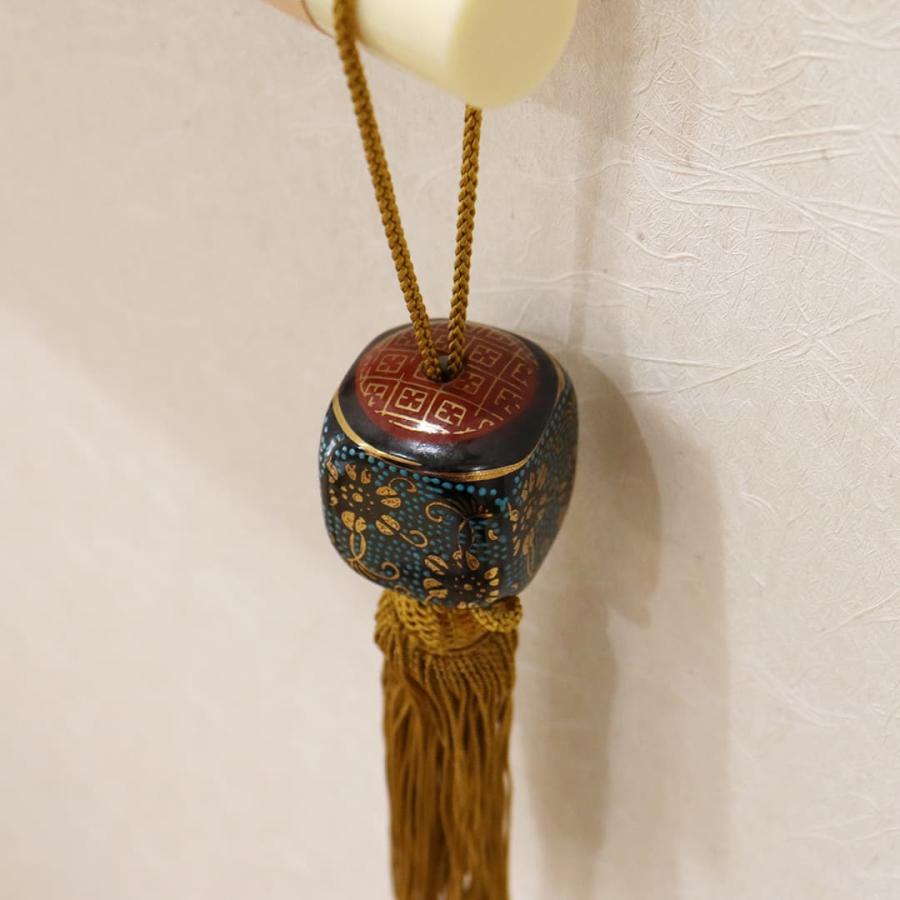 風鎮（ふうちん） 九谷焼・永楽風 カラー：金茶 掛け軸の飾りに インテリアに｜kyoto-sankyo｜04