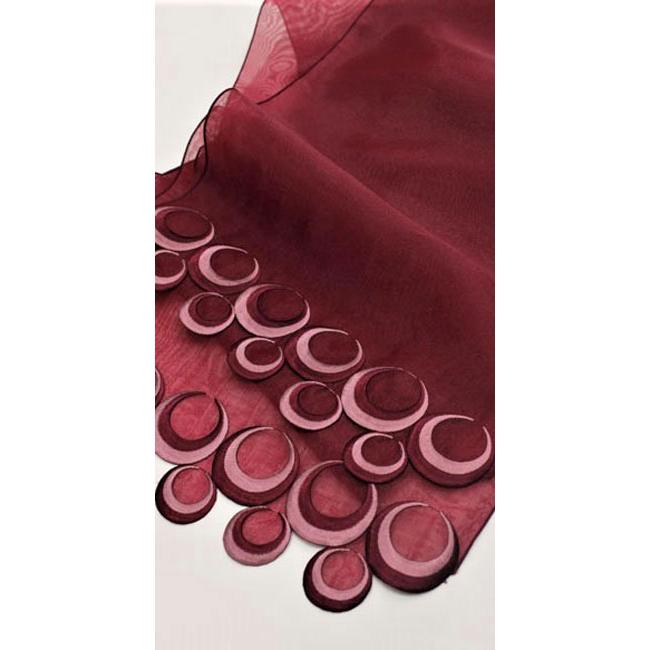 半幅帯 兵児帯 着物 浴衣 日本製 オーガンジー 刺繍 obisiffon ワインレッド 赤 | 