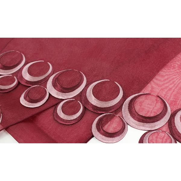 半幅帯 兵児帯 着物 浴衣 日本製 オーガンジー 刺繍 obisiffon ワインレッド 赤 |  | 01