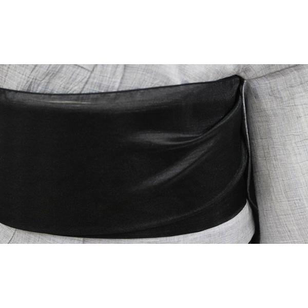 半幅帯 兵児帯 着物 浴衣 日本製 オーガンジー 刺繍 obisiffon ブラック 黒 |  | 03