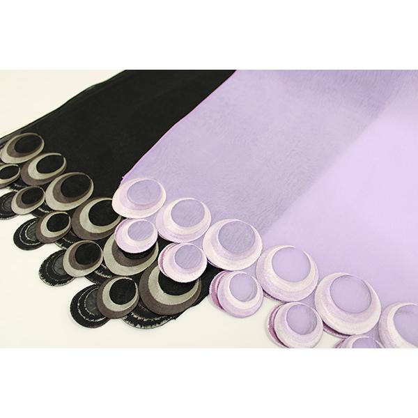 半幅帯 兵児帯 着物 浴衣 日本製 オーガンジー 刺繍 obisiffon 2本 セット ラベンダー ブラック 藤色 薄紫 黒 |  | 01