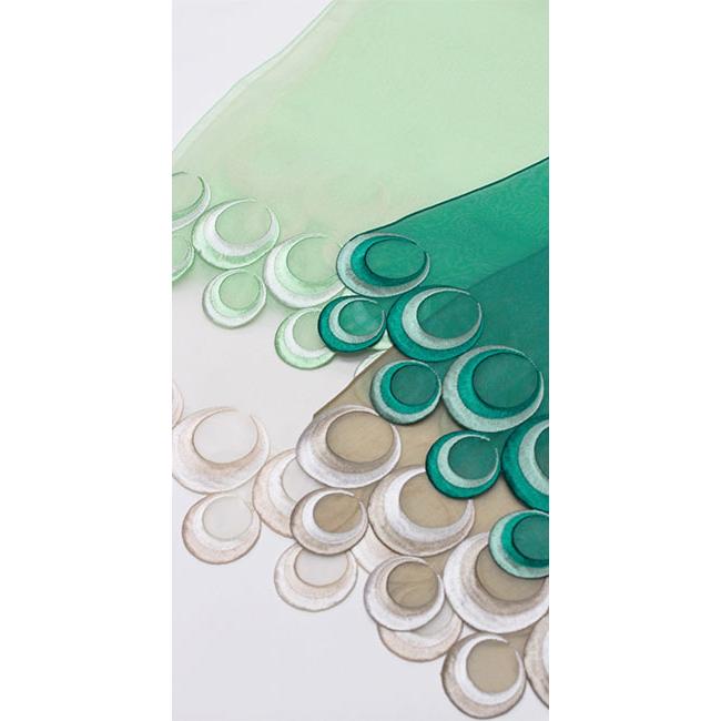 半幅帯 兵児帯 着物 浴衣 日本製 オーガンジー 刺繍 obisiffon 4本 セット ターコイズ グリーン オフホワイト ベージュ | 