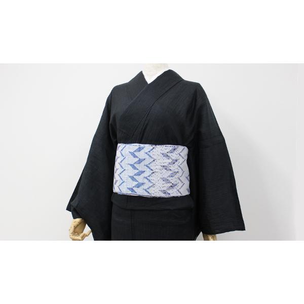 夏 着物 麻 近江ちぢみ プレタ 洗える 仕立て上がり Lサイズ レトロ