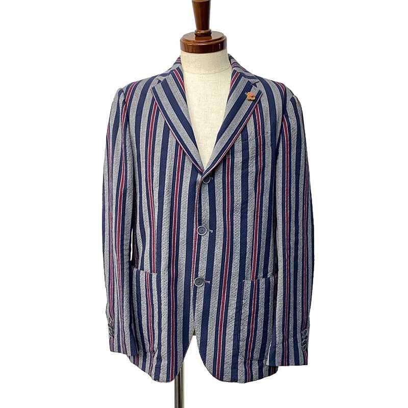Lardini ラルディーニ ジャケット ウール コットン ネイビー レッド グレー ストライプ メンズ 48 中古 京都よろず屋 Yahoo 店 通販 Yahoo ショッピング