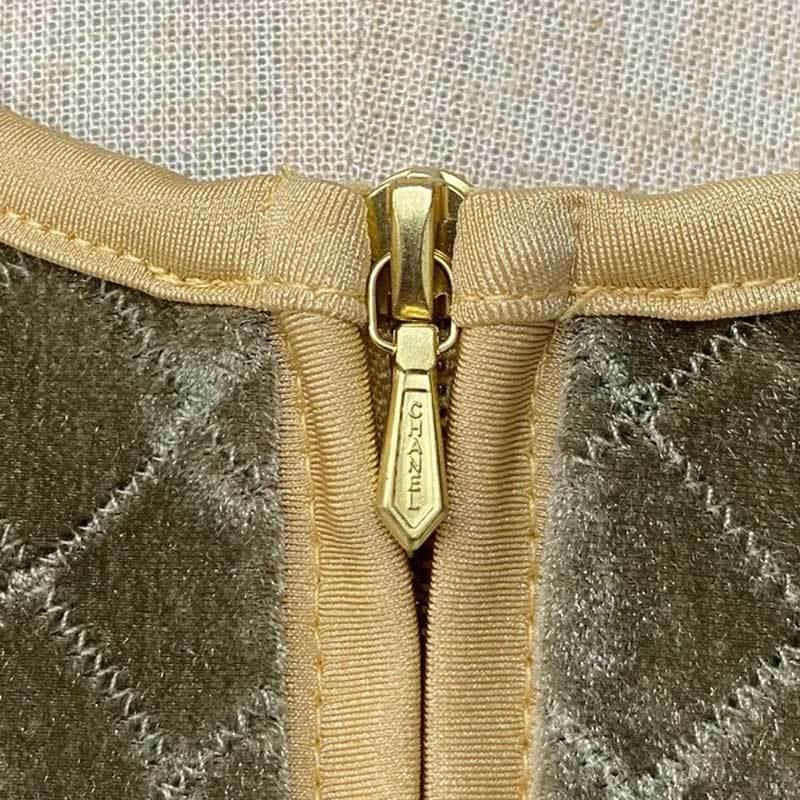 CHANEL シャネル 半袖ジップブルゾン カーキブラウン ベージュ 
