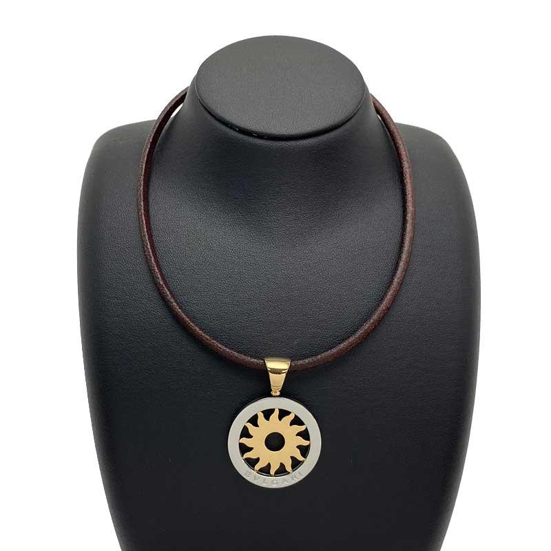 Bvlgari ブルガリ トンドサン ペンダント トップ チョーカー付き 750 K18 Yg Ss イエローゴールド レザー ネックレス 中古 京都よろず屋 Yahoo 店 通販 Yahoo ショッピング