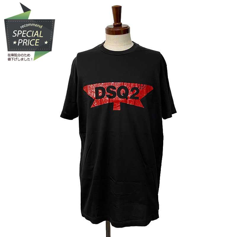 Dsquared2 ディースクエアード 半袖Tシャツ コットン ブラック レッド
