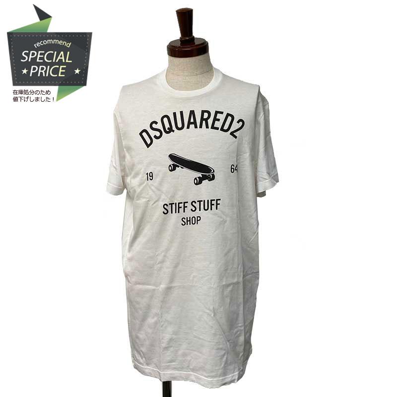 Dsquared2 ディースクエアード Tシャツ コットン ホワイト ブラック #L 