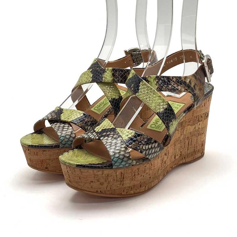 【BIGお買い物ラリー★30%OFFセール中】サルヴァトーレフェラガモ Salvatore Ferragamo サンダルクロスデザイン ♯6C ウェッジソール ブラウン ベージュ ゴールド レディース 中古 フェラガモのウェッジソールサンダル 中古・古着通販】Salvatore