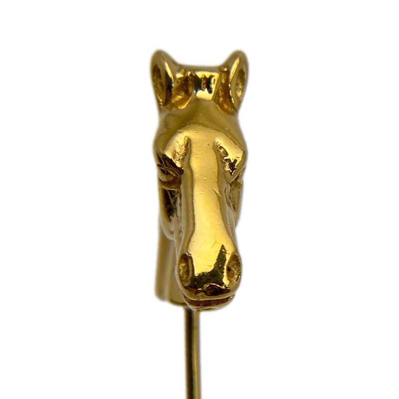 HERMES エルメス ホースヘッド ブローチ ゴールド-