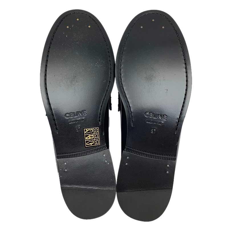 CELINE セリーヌ ルコ サルキー ローファー ネイビー ポリッシュド