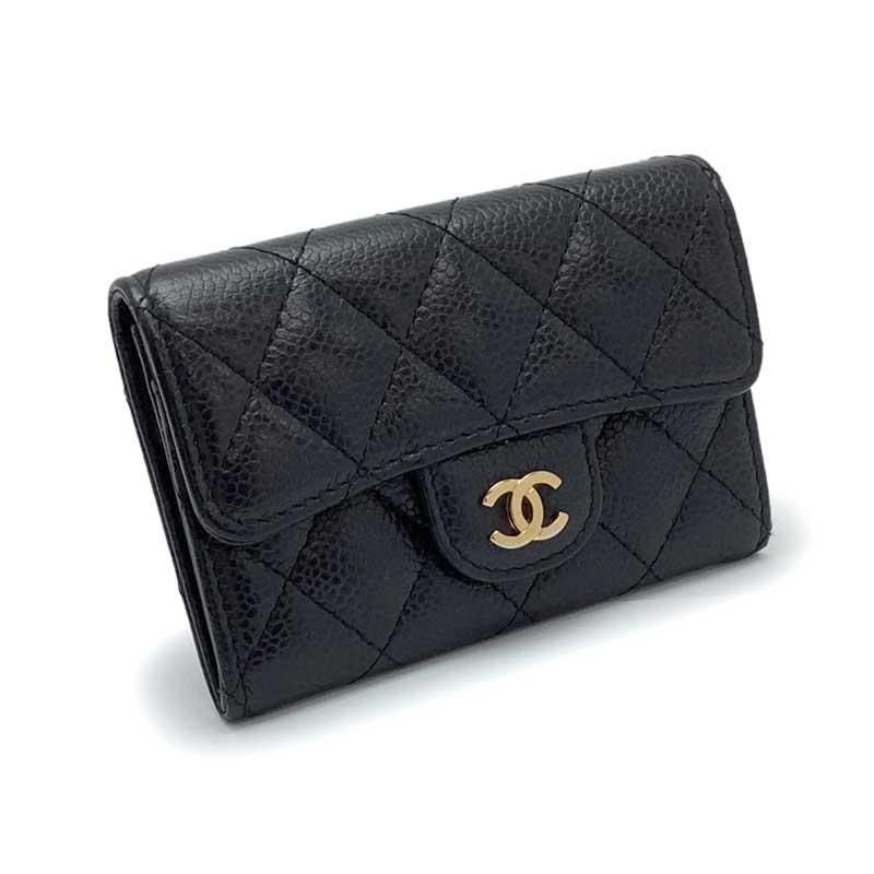 CHANEL シャネル マトラッセ フラップ カードケース キャビアスキン 
