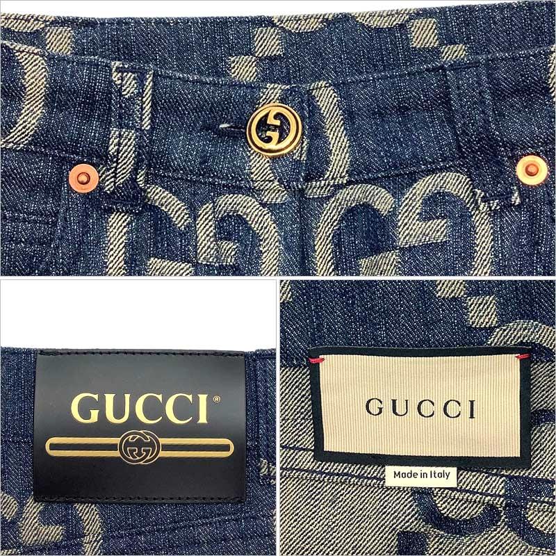 GUCCI グッチ GGジャンボ デニム パンツ コットン ブルー
