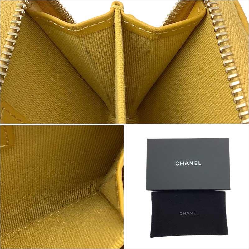 CHANEL キャビアスキン コインパス カードケース イエロー 新品 CHANEL キャビアスキン コインパス カードケース イエロー 新品