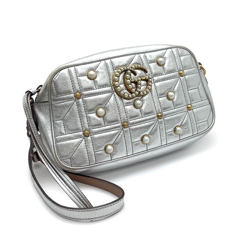 GUCCI グッチ GGマーモント キルティング スモール ショルダーバッグ 