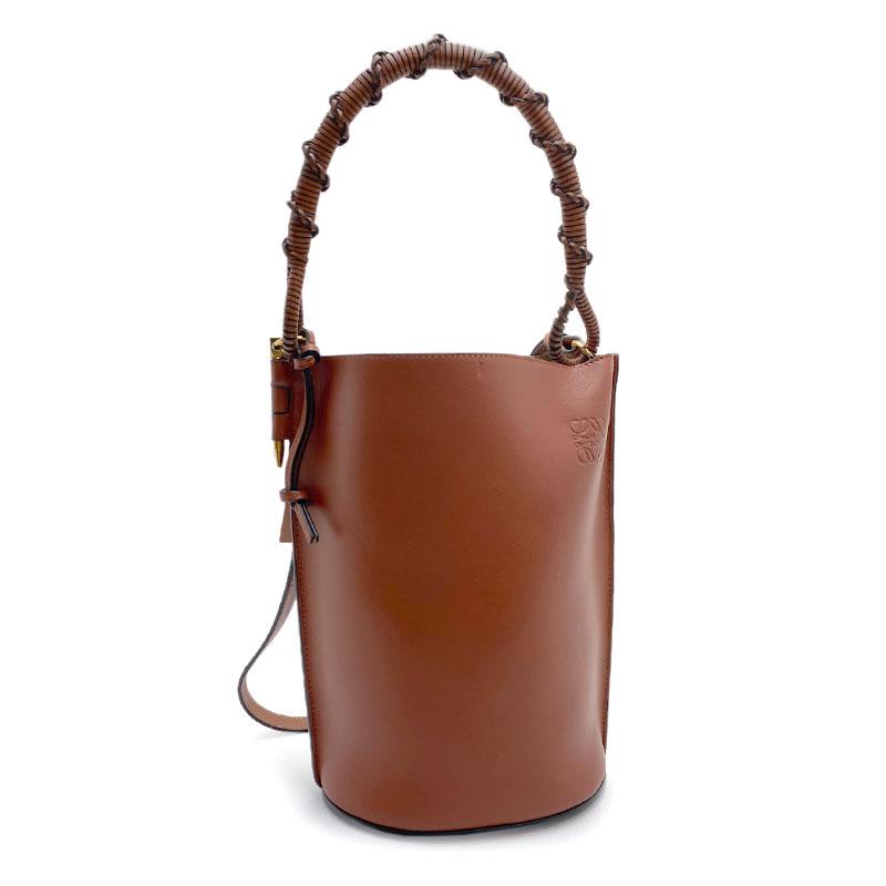 LOEWE ロエベ ゲート バケット カーフ ブラウン 329.56.Z85 ゴールド 