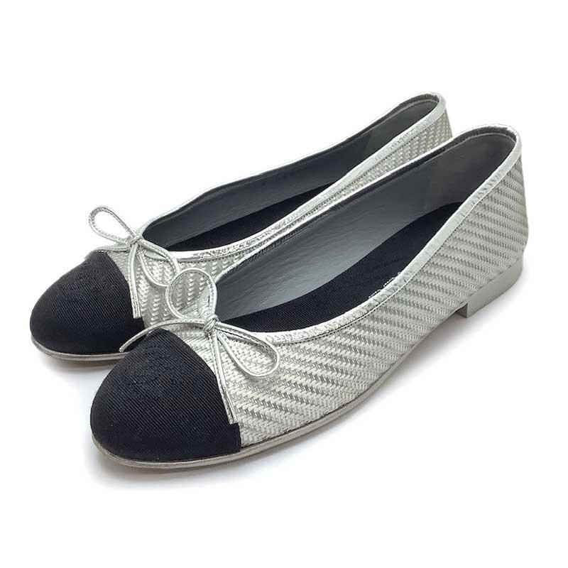 CHANEL シャネル 非売品 26cmパンプス バレエシューズ 靴 ヒール CHANEL シャネル パンプス バレエ シューズ フラット レザー ロゴ
