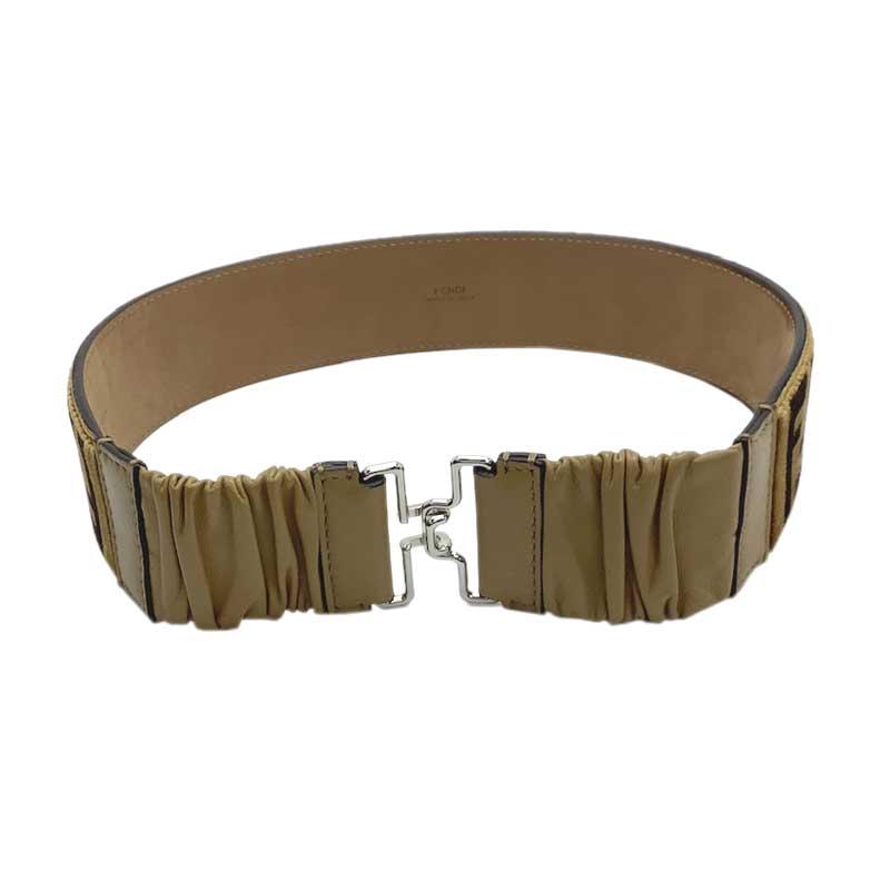 FENDI フェンディ ベルト ベルベット レザー ブラウン ブラック #25/65