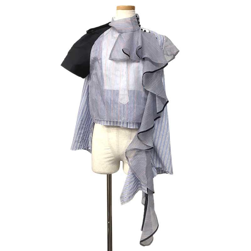 sacai サカイ シャツ コットン ブルー マルチカラー #1 19-04492 sacai サカイ シャツ コットン ブルー マルチカラー #1 19-04492