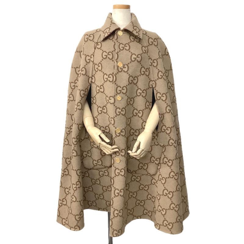 GUCCI グッチ リバーシブル ケープ コート ウール シルク GUCCI グッチ リバーシブル ケープ コート ウール シルク