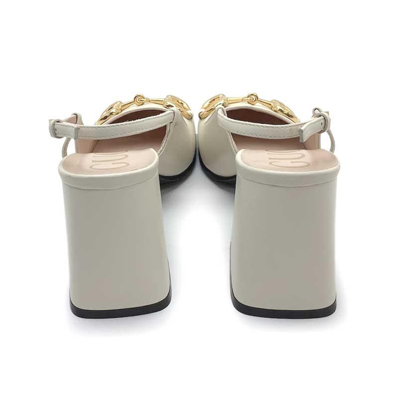 GUCCI グッチ ホースビット パンプス ホワイト レザー #37 GUCCI グッチ ホースビット パンプス ホワイト レザー #37