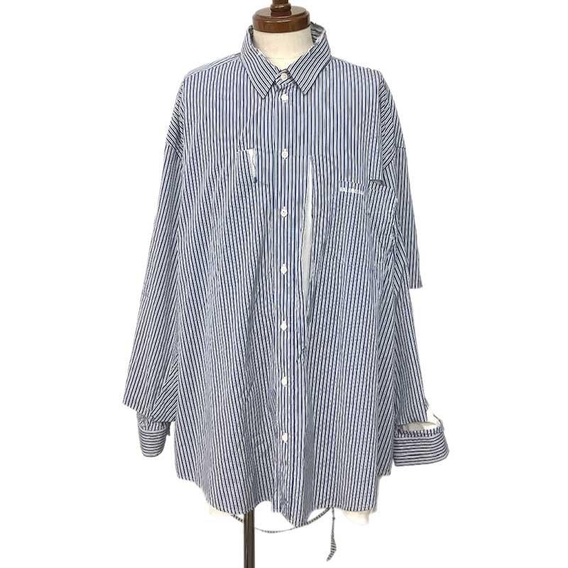 BALENCIAGA バレンシアガ シャツ コットン ブルー ホワイト #36 