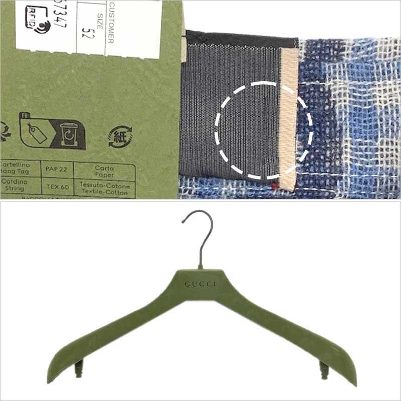 GUCCI グッチ ジャンボGGチェック ウール シャツ ブルー #52 GUCCI グッチ ジャンボGGチェック ウール シャツ ブルー #52
