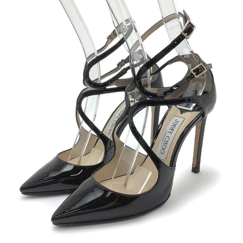 JIMMY CHOO ジミーチュウ パンプス LANCER 100 レザー ブラック #37 