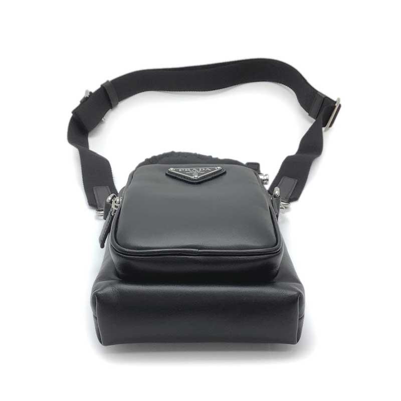 PRADA プラダ レザー スマートフォンケース ナイロン ブラック PRADA プラダ レザー スマートフォンケース ナイロン ブラック