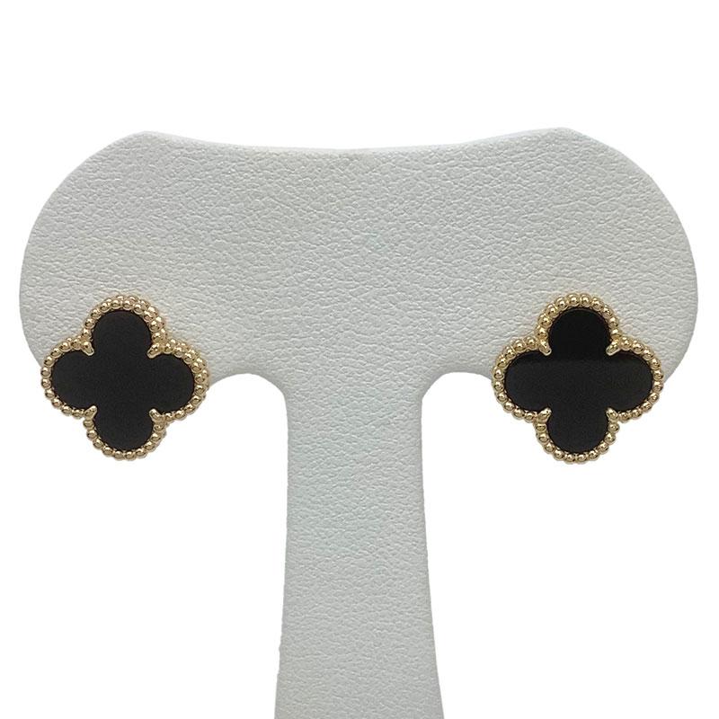 ヴァンクリーフ&アーペル VCA アルハンブラ オニキス ピアス K18 750