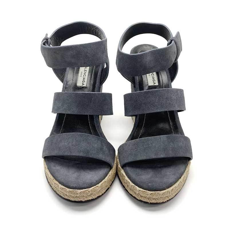 BALENCIAGA バレンシアガ ウェッジソールサンダル グレー スウェード  