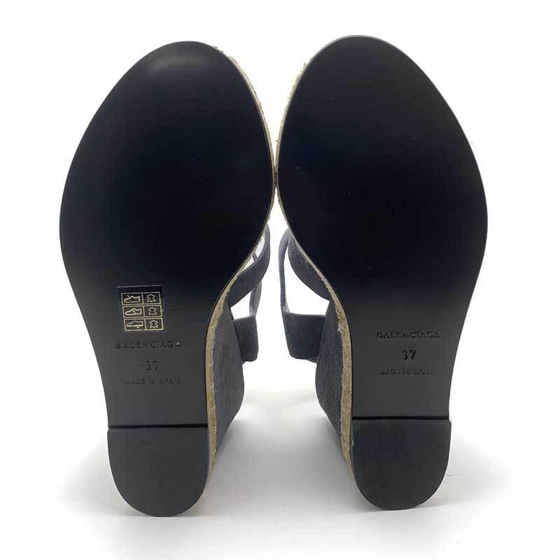 BALENCIAGA バレンシアガ ウェッジソールサンダル グレー スウェード  