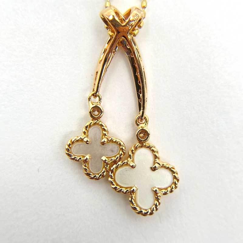 シェル ダイヤモンド ペンダントネックレス K18 750 ゴールド アルハンブラ風 中古 A 京都よろず屋 Yahoo 店 通販 Yahoo ショッピング