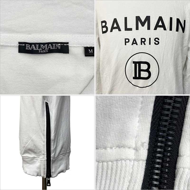 BALMAIN バルマン パーカー コットン ホワイト ブラック メンズ #M 115 8485 フーディー ロゴ 【中古】｜kyoto-yorozuya｜04