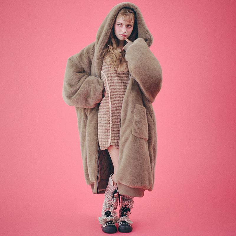 ヴィンテージ パンダ柄カーリーファーコート　カルガンラム風　リアルファー GALFY ガルフィー 大セレブファーコート 143045 長袖 ファー