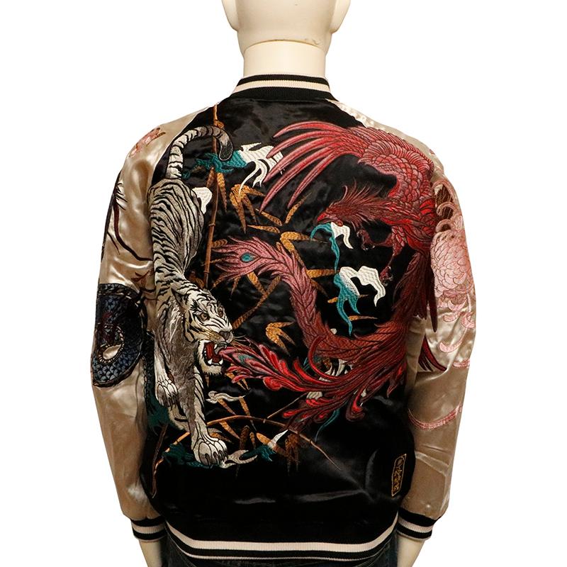 3種類 定価約六万 スカジャン Tシャツ 刺繍 ドラゴン 龍 古都古都 絡繰魂 絡繰魂 粋 × 古都古都 四神 刺繍 和柄 リバーシブル スカジャン 201002