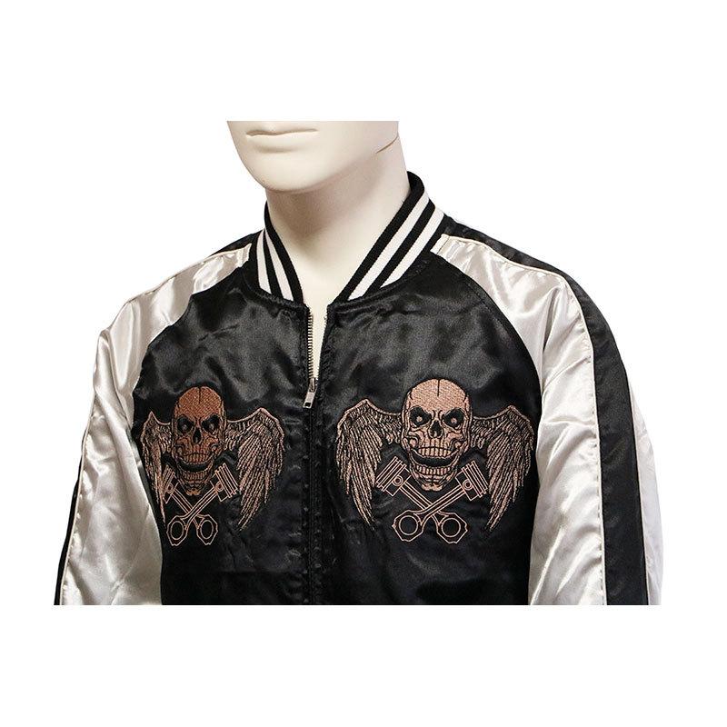 スカジャン Pilot Grove パイロットグローブ ウィングスカル 柄