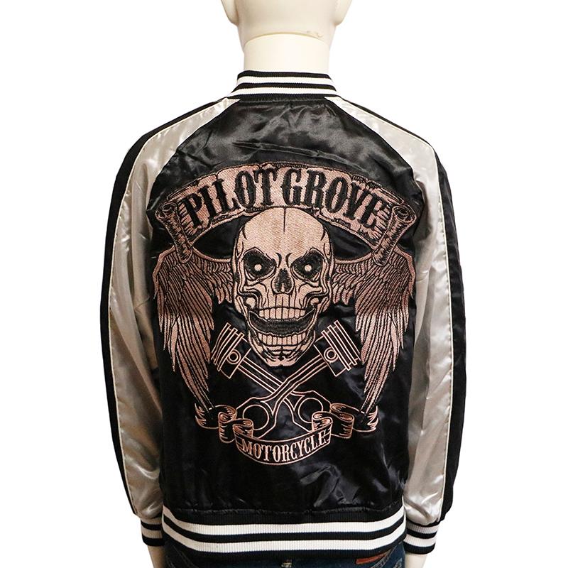 新品未使用✨ Pilot Grove パイロットグローブ スカル　スカジャン スカジャン Pilot Grove パイロットグローブ ウィングスカル 柄