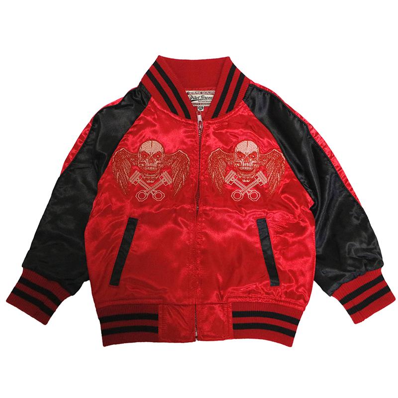 スカジャン Pilot Grove パイロットグローブ ウィングスカル 柄 KIDS