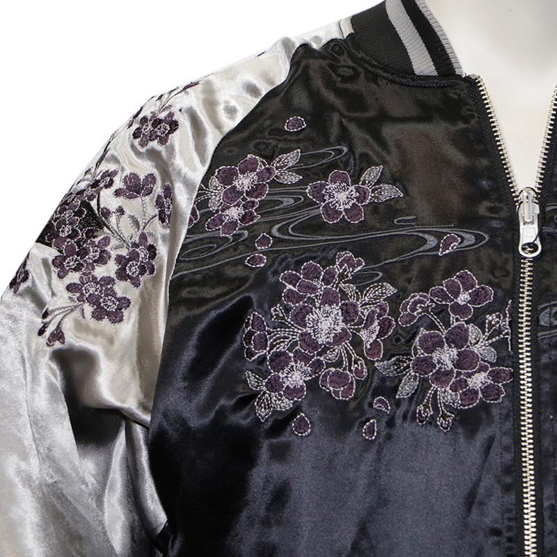 絡繰魂 粋 カラクリダマシイ スカジャン 狼 ウルフ 桜 リバーシブル XL Amazon | [絡繰魂] カラクリダマシイ 和柄 スカジャン メンズ 総