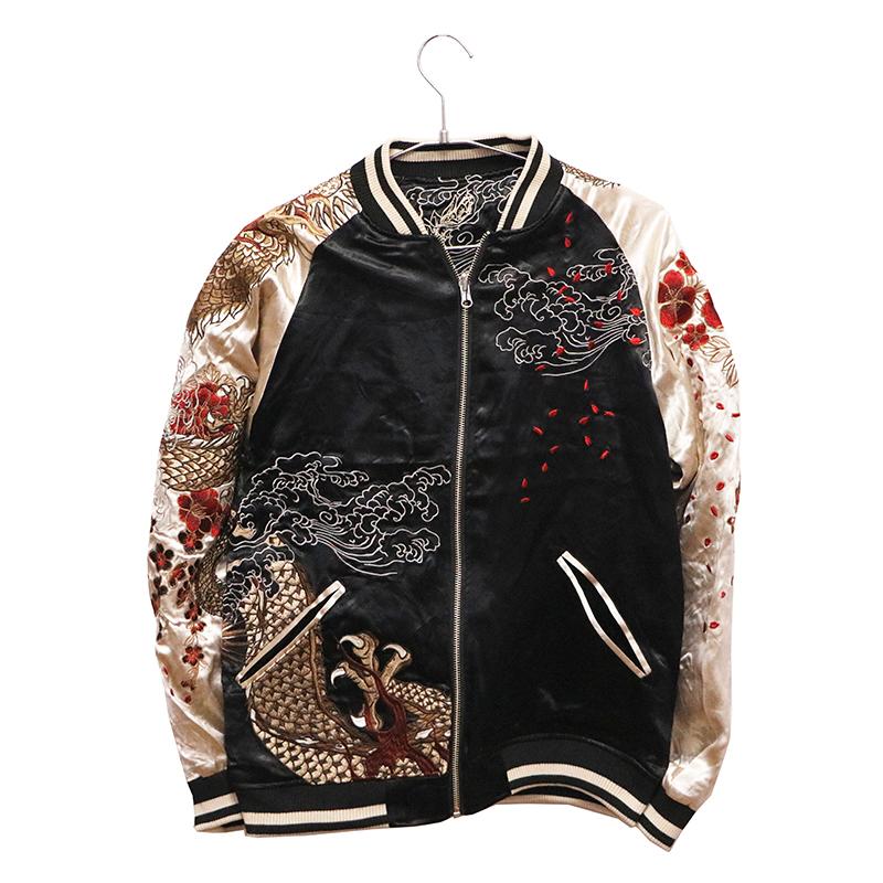 絡繰魂 粋 スカジャン 龍 Amazon.co.jp: [絡繰魂] からくり魂 粋 スカジャン 龍 鳳凰 和柄