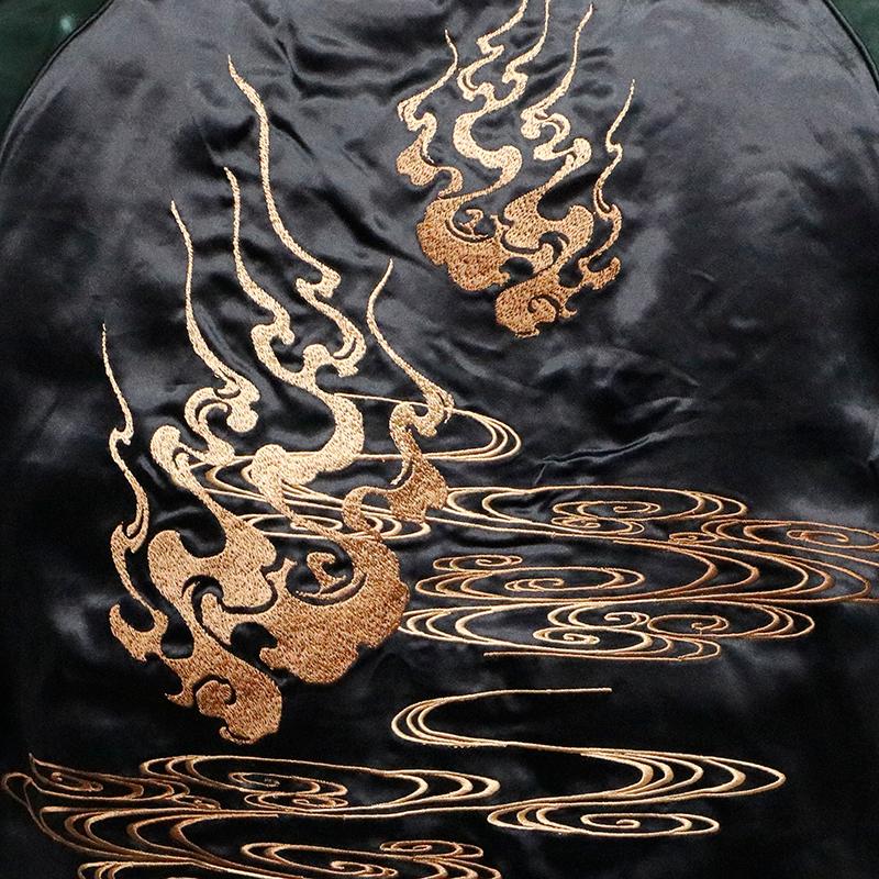 絡繰魂 スカジャン 粋 火炎 九尾の狐 刺繍 和柄 リバ−シブル 絡繰魂 スカジャン 粋 火炎 九尾の狐 刺繍 和柄 リバ−シブル