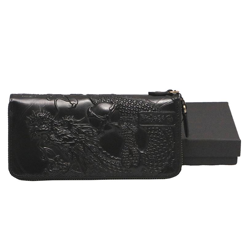 絡繰魂 粋 からくりだましい いき 宝珠龍 エンボス レザー ロング