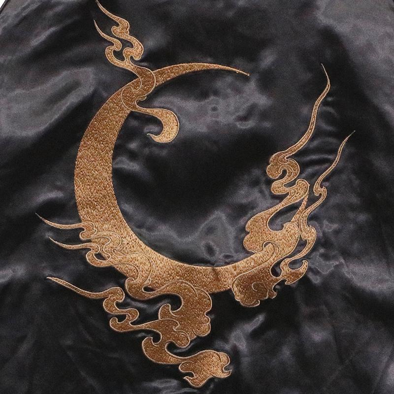 刺繍入りベルベットスカジャン 絡操魂 絡繰魂 スカジャン 粋 からくりだましい いき 桜麒麟 刺繍 和柄 リバ