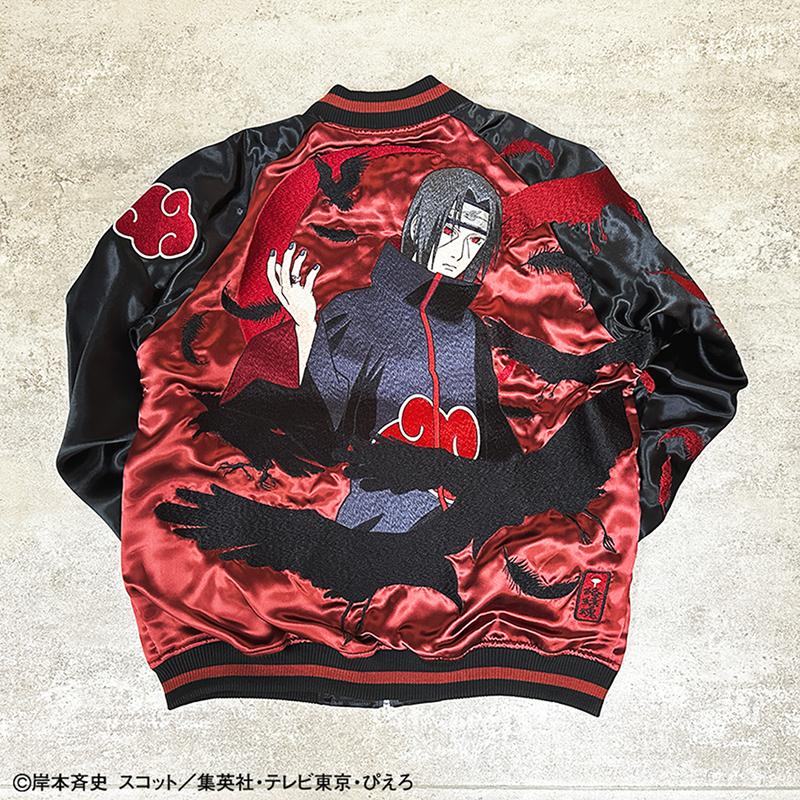 絡繰魂 スカジャン × NARUTO うちはイタチ 刺繍 リバ−シブル