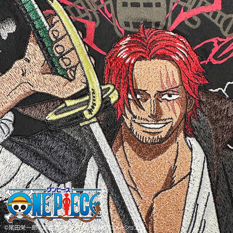 絡繰魂 からくりだましい × ONE PIECE ワンピース 赤髪のシャンクス 半袖Tシャツ 242002 半袖 Ｔシャツ Tee カットソー 四皇 赤髪 シャンクス 刺繍｜kyoto1207｜12