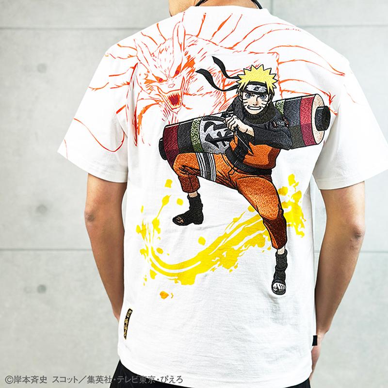 絡繰魂 × NARUTO ナルト×クラマ 刺繍 半袖 Tシャツ 242003 絡繰魂 × NARUTO ナルト×クラマ 刺繍 半袖 Tシャツ 242003